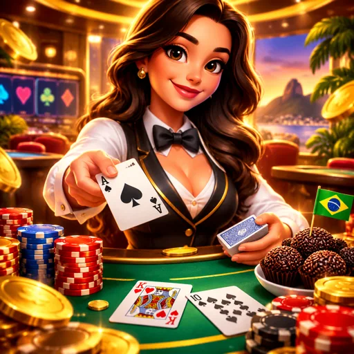 Mesa de blackjack ao vivo com dealer real distribuindo cartas